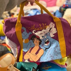 Vintage Disney Aladdin Purple and Yellow Duffle Bag